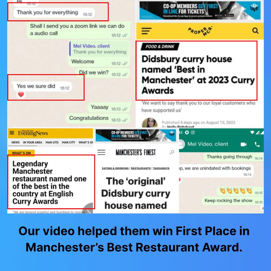 Restaurant client · thank-you: original published client evidence